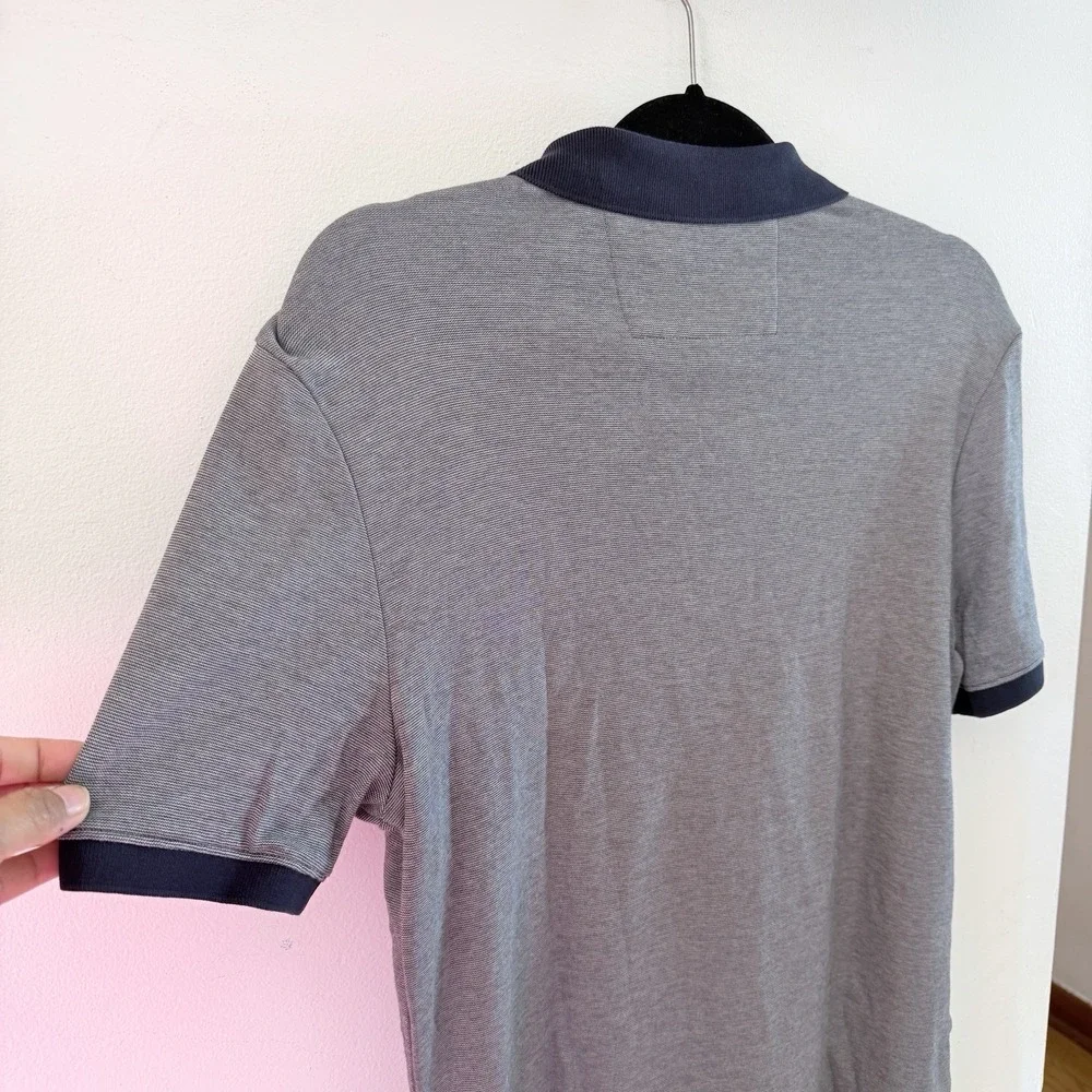 Banana Republic Luxury Touch Polo Men's M Blue Gray 100% Cotton Standard Fit